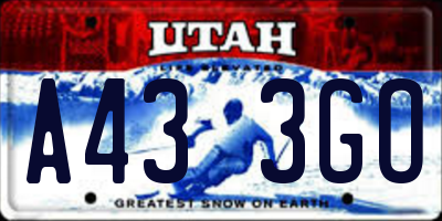 UT license plate A433GO