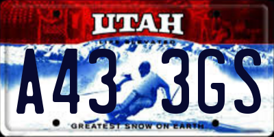 UT license plate A433GS