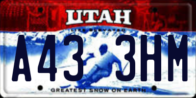 UT license plate A433HM