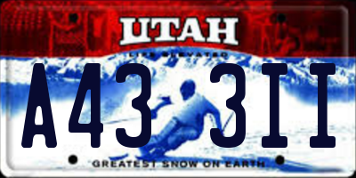 UT license plate A433II