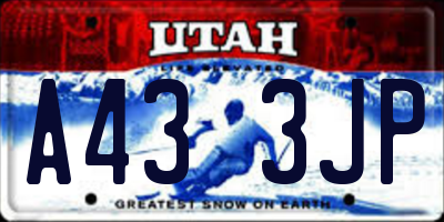 UT license plate A433JP