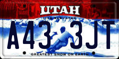 UT license plate A433JT