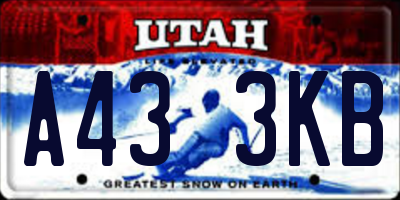 UT license plate A433KB