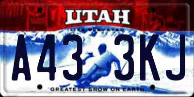UT license plate A433KJ
