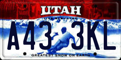UT license plate A433KL