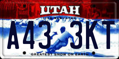 UT license plate A433KT