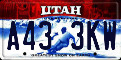 UT license plate A433KW