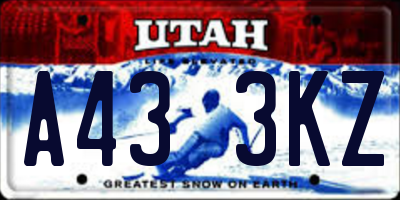UT license plate A433KZ