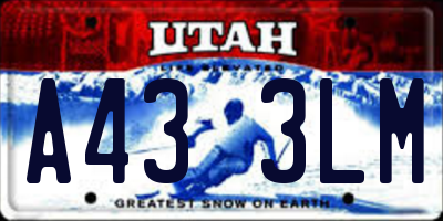 UT license plate A433LM