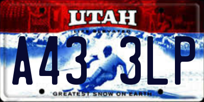 UT license plate A433LP