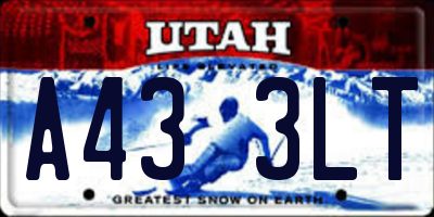 UT license plate A433LT