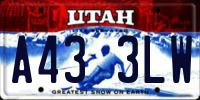 UT license plate A433LW