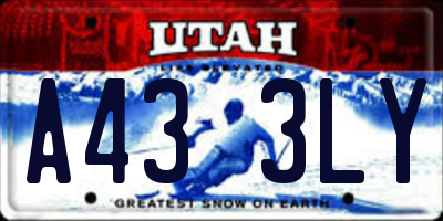 UT license plate A433LY