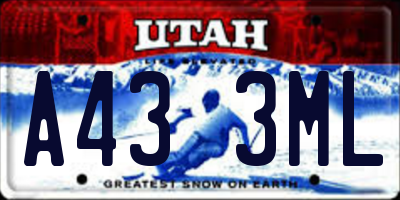 UT license plate A433ML
