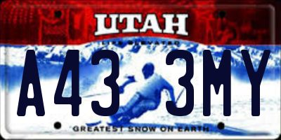 UT license plate A433MY