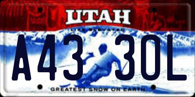 UT license plate A433OL