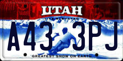 UT license plate A433PJ