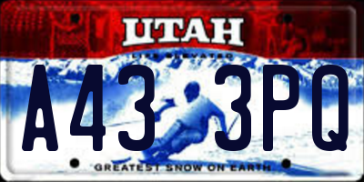 UT license plate A433PQ