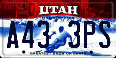 UT license plate A433PS