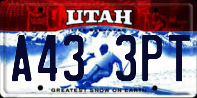 UT license plate A433PT