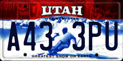 UT license plate A433PU