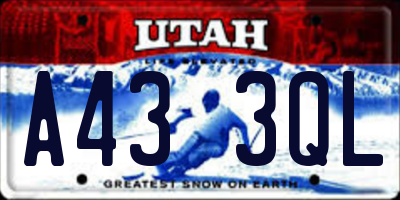UT license plate A433QL