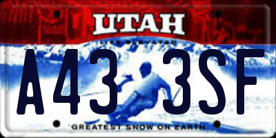 UT license plate A433SF