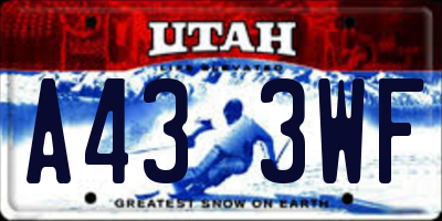 UT license plate A433WF