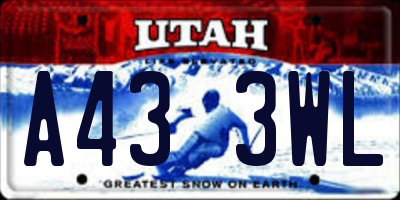 UT license plate A433WL