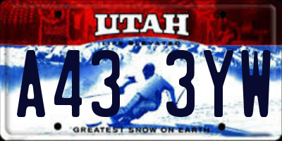 UT license plate A433YW