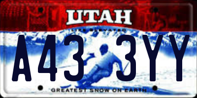 UT license plate A433YY