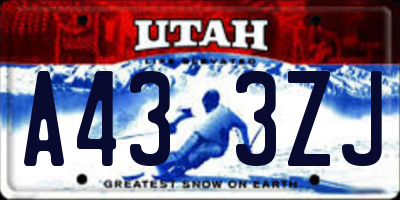 UT license plate A433ZJ