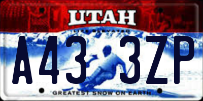 UT license plate A433ZP