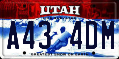 UT license plate A434DM