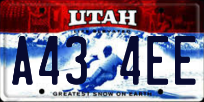 UT license plate A434EE