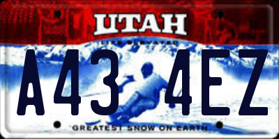 UT license plate A434EZ