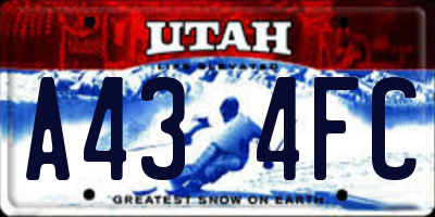 UT license plate A434FC