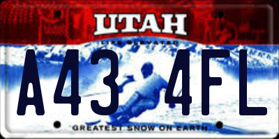 UT license plate A434FL