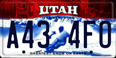 UT license plate A434FO