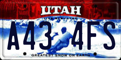 UT license plate A434FS