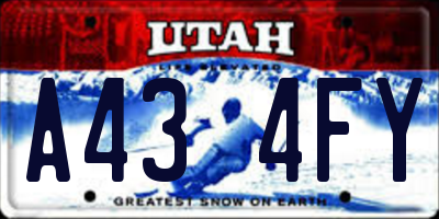 UT license plate A434FY
