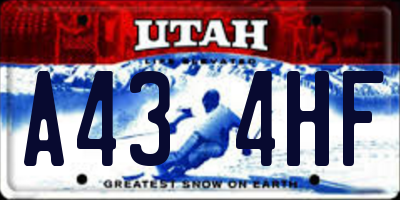 UT license plate A434HF
