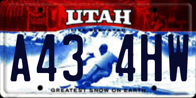 UT license plate A434HW