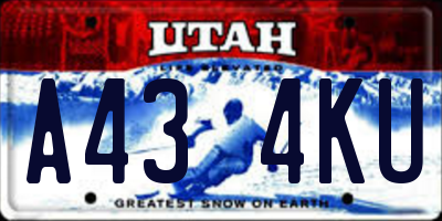 UT license plate A434KU