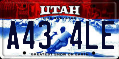 UT license plate A434LE