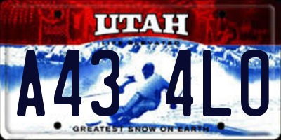UT license plate A434LO