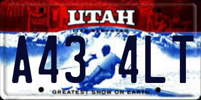 UT license plate A434LT