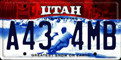 UT license plate A434MB