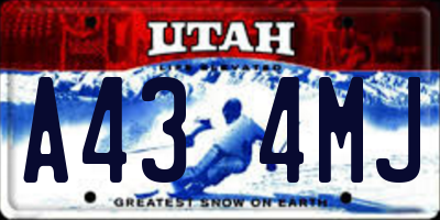 UT license plate A434MJ