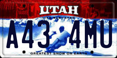 UT license plate A434MU